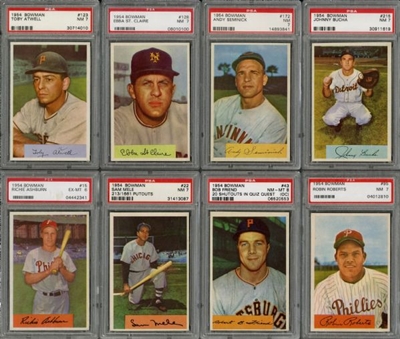 1954 Bowman Complete Set (224) With 19 Graded Cards